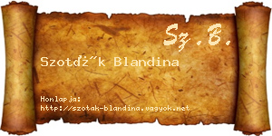 Szoták Blandina névjegykártya